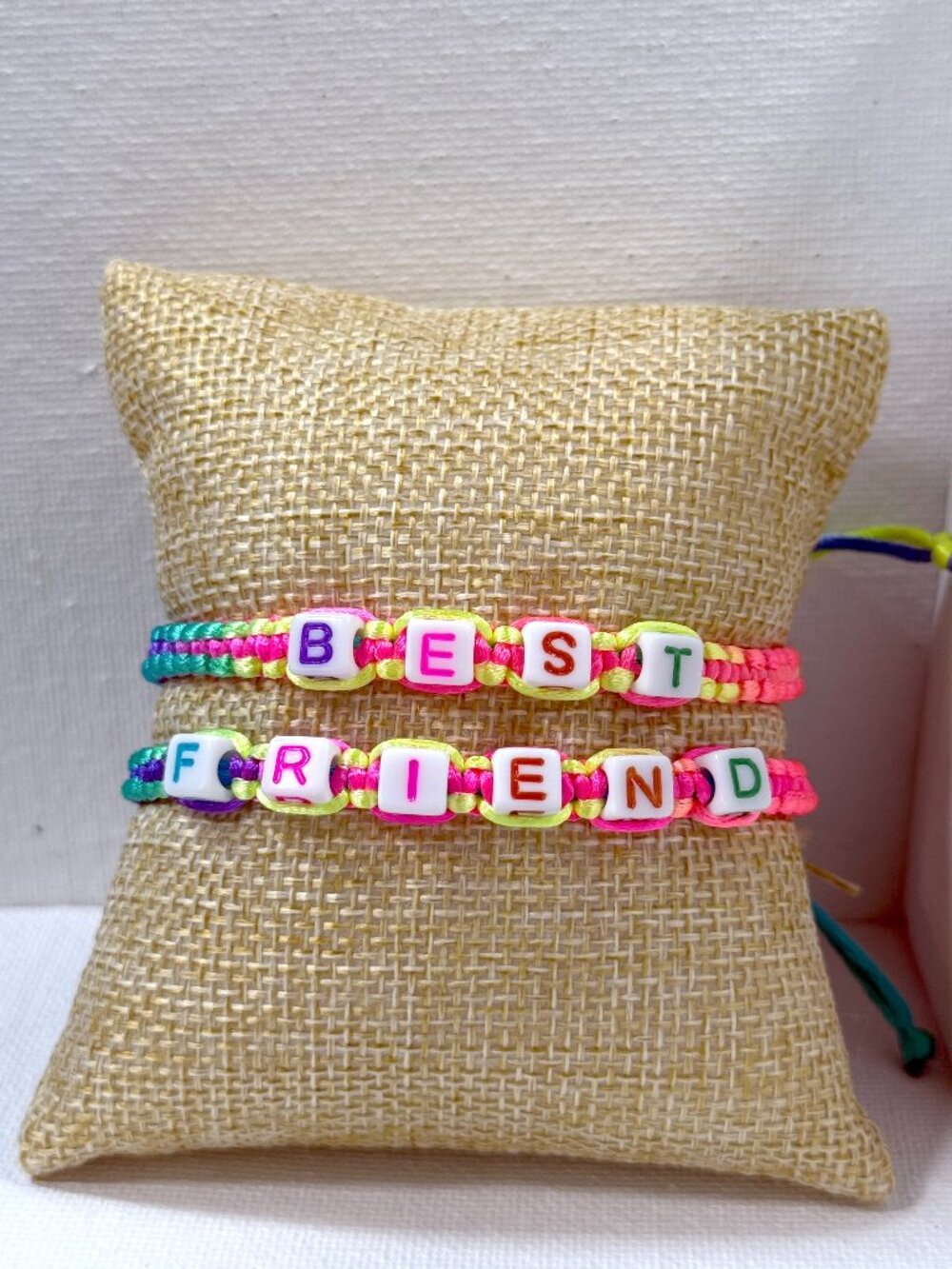 Rainbow Best Friend Adjustable Macrame Bracelets Set